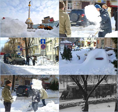 Выход за рамки под весенний снегопад